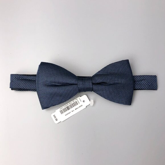 BNWT Simons Navy Blue 100% Silk Bow Tie - Picture 2 of 4